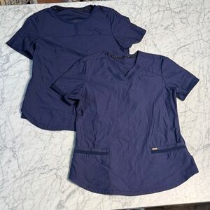 Cherokee Form Navy Blue Scrub Top Bundle Sz M Women’s